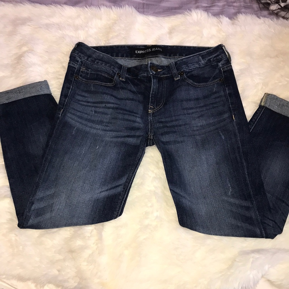 Express Low Rise Boyfriend Ankle Jeans